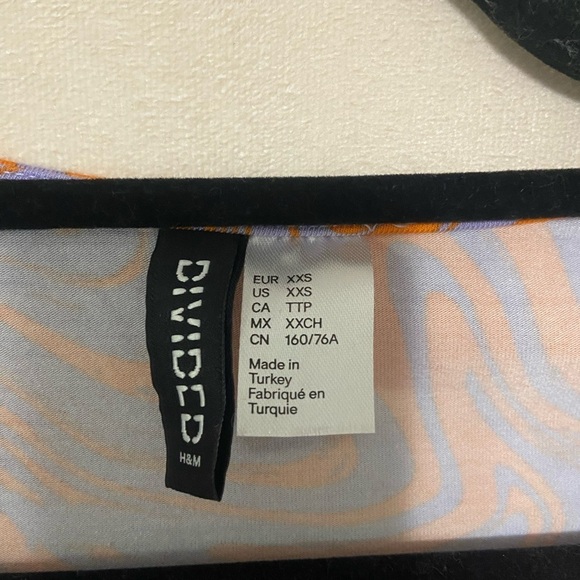 Divided EUC retro 70's swirl abstract bright print twist front long sleeve dress - Picture 4 of 4